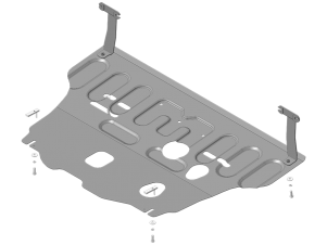 Усиленная защита картера двигателя, КПП (2 мм, сталь) для Kia Cerato 2019-2021, 2021-н.в., Hyundai Elantra седан 2016-2019, 2019-2020 №70913