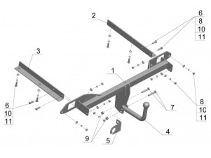 ТСУ Фаркоп Avtos на Chevrolet Cruze № CV 08